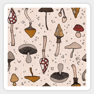 Linen Mushrooms Sticker